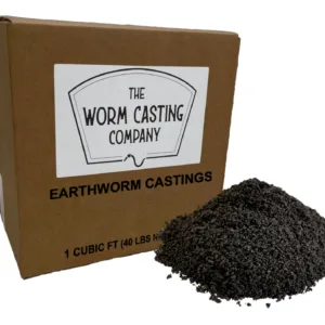 Box of microbe-rich worm castings, or vermicast, for soil health and restoration.